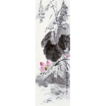 周传波国画花鸟荷花系列之十字画之家