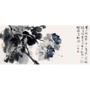 周传波国画花鸟墨牡丹系列之一字画之家