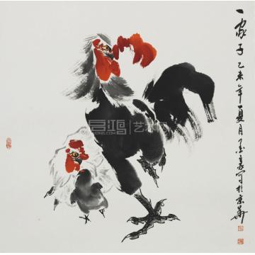 墨豪国画花鸟一家子字画之家