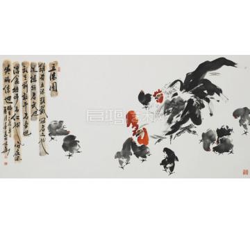 墨豪国画花鸟五德图字画之家