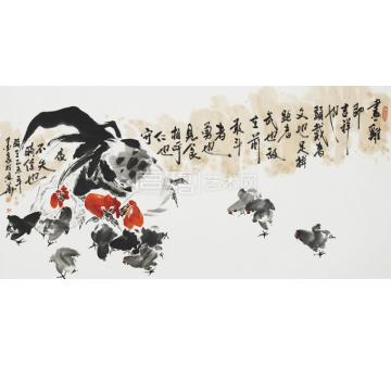 墨豪国画花鸟画鸡即吉祥也字画之家