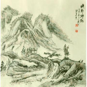 张建忠国画山水旷野乡趣字画之家