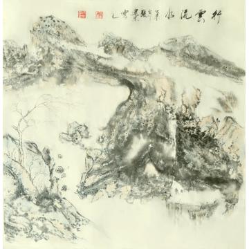 张建忠国画山水行云流水字画之家