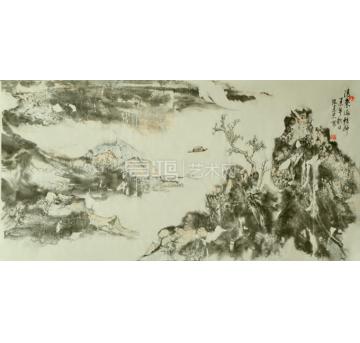 张建忠国画山水清气满乾坤字画之家
