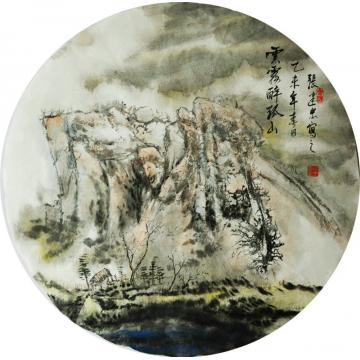 张建忠国画山水云雾醉孤山字画之家
