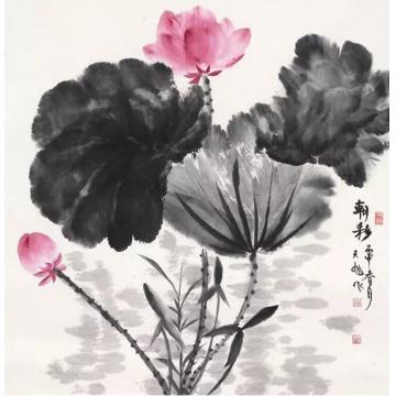 李天旭国画花鸟朝彩字画之家