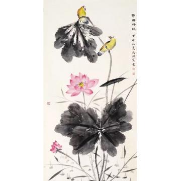 李天旭国画花鸟荷塘情趣字画之家