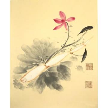 李天旭国画花鸟藕红字画之家