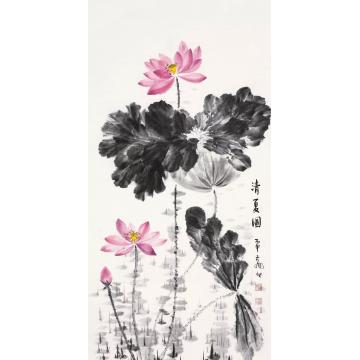 李天旭国画花鸟清夏图字画之家