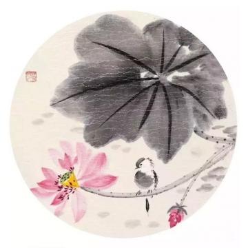 李天旭国画花鸟雀恋图字画之家