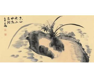 李天旭国画花鸟水流花开字画之家