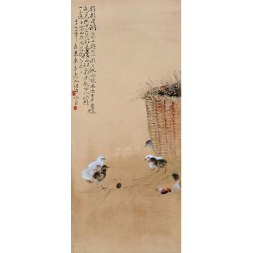 关山月国画动物雏鸡图字画之家