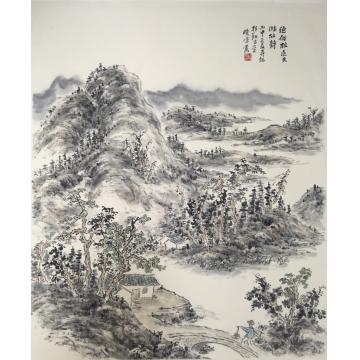 潘晓鸣国画山水绝俗故远天游故静字画之家