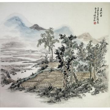 潘晓鸣油画风景晨秋图字画之家