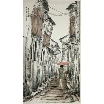 潘晓鸣油画风景蜀山南街图字画之家