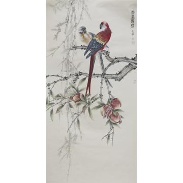 罗大华国画花鸟秋实鹦鹉字画之家
