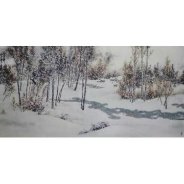 雪华冬油画风景雪华冬山水画作字画之家