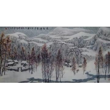 雪华冬油画风景太行瑞雪图字画之家