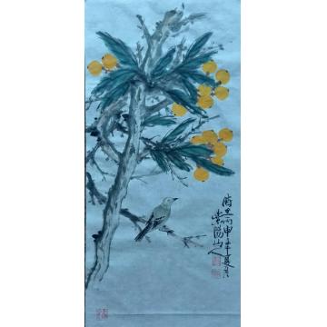 江本纯国画花鸟久凝金蝉不敢啄字画之家