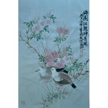 江本纯国画花鸟满园春色字画之家