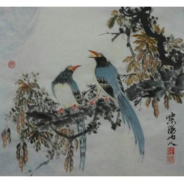 江本纯国画花鸟秋实字画之家