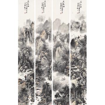 王文英国画山水逍遥游系列之四字画之家
