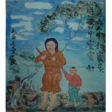 孙建立国画人物甜蜜蜜字画之家