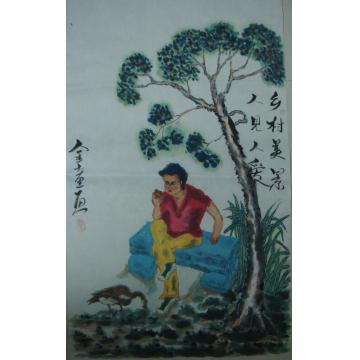 孙建立国画人物手机字画之家