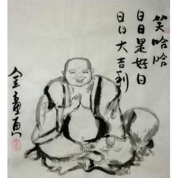 孙建立国画人物笑哈哈字画之家