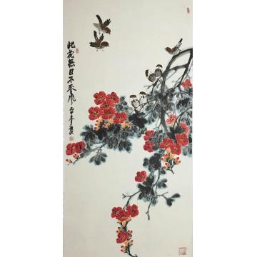 姜愿秋国画花鸟此花无日不春风字画之家