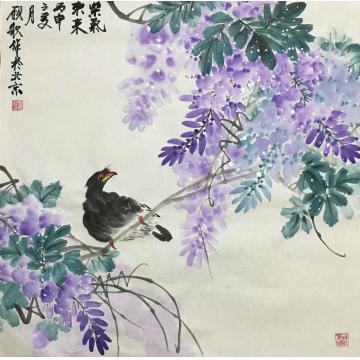姜愿秋国画花鸟紫气东来字画之家