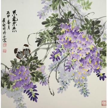 姜愿秋国画花鸟紫气东来字画之家