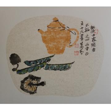 萧艺油画静物桃源士家 隐者不孤 之四字画之家