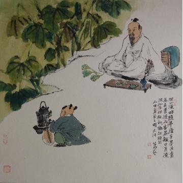 萧艺国画人物萧艺人物画作字画之家