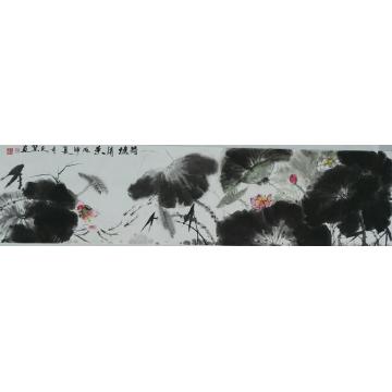 陈文赞国画花鸟荷塘清香字画之家