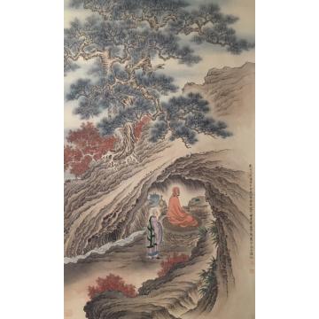张应平国画人物达摩面壁字画之家