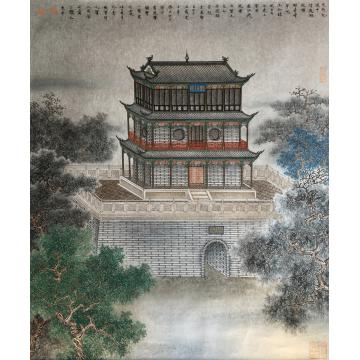 张应平油画风景鼓楼钟声字画之家