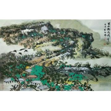 李朝胜油画风景荒山野岭传祥韵字画之家