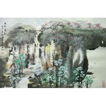 李朝胜国画山水太行春色字画之家