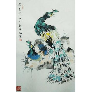 李朝胜国画动物雀之灵字画之家