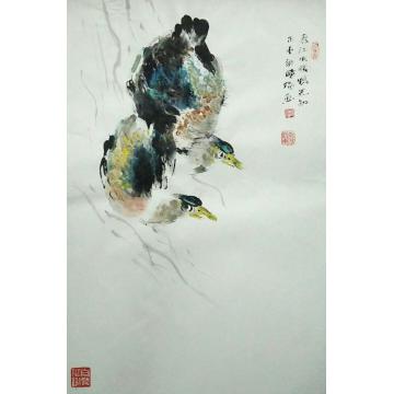 李朝胜国画花鸟春江水暖鸭先知字画之家