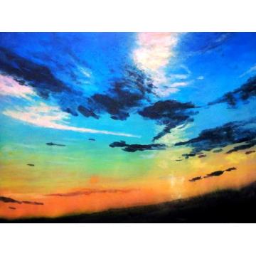 廖贵兴油画风景五彩云霞字画之家