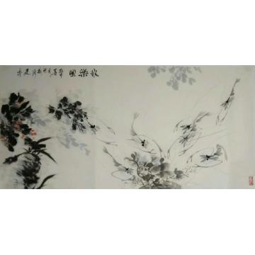 李建亭国画花鸟虾乐图字画之家