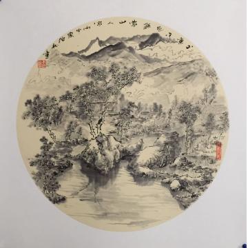 李绵松油画风景山东平邑县蒙山人家字画之家