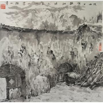 李绵松油画风景陕西甘泉县郊区瓦窑沟印象字画之家