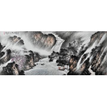 马骏国画山水急风骤雨图字画之家