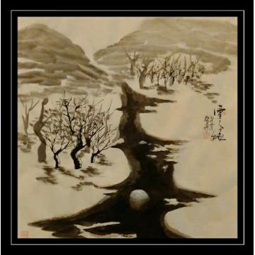 王宝安油画风景雪之缘字画之家