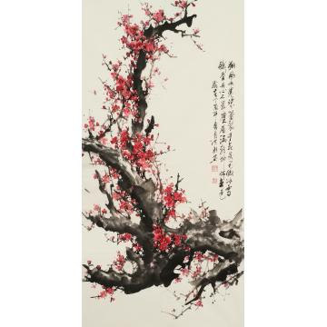 赵洪新国画花鸟朔风吹春珠蕾裂-已软裱字画之家