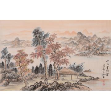 戈加军国画山水秋江垂钓图字画之家