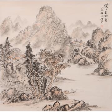 戈加军国画山水溪山垂钓图字画之家